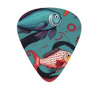 3 Different Thickness Fish And Octopus Print Guitar Pick Plectrums For Bass Ukulele Acoustic Guitars
