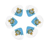 3 Different Thickness Flag of San Marino Print Guitar Picks for Acoustic Guitar,Electric Guitar,12-pack