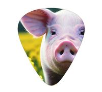 3 Different Thickness Flower Pig Print Guitar Pick Plectrums For Bass Ukulele Acoustic Guitars