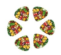 3 Different Thickness Fresh Fruits and Vegetables Print Guitar Picks for Acoustic Guitar,Electric Guitar,12-pack
