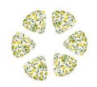 3 Different Thickness Fresh Tropical Lemons Print Guitar Picks for Electric Guitar,Acoustic Guitar,12-pack