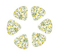 3 Different Thickness Fresh Tropical Lemons Print Guitar Picks for Electric Guitar,Acoustic Guitar,12-pack