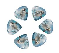 3 Different Thickness Funny Animal Dolphin Print Guitar Picks for Acoustic Guitar,Electric Guitar,12-pack