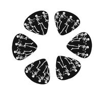 3 Different Thickness Halloween Posable Skeleton Skull Print Guitar Picks for Acoustic Guitar,Electric Guitar,12-pack