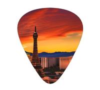 3 Different Thickness Las Vegas Sunset Print Guitar Pick Plectrums For Bass Ukulele Acoustic Guitars