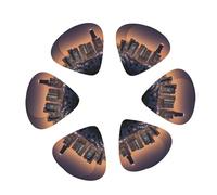 3 Different Thickness Los Angeles Skyline Print Guitar Picks for Acoustic Guitar,Electric Guitar,12-pack