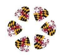 3 Different Thickness Maryland State Flag Print Guitar Picks for Electric Guitar,Acoustic Guitar,12-pack