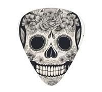 3 Different Thickness Mexican Skull Print Guitar Pick Plectrums For Bass Ukulele Acoustic Guitars