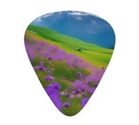 3 Different Thickness Nature Purple Flowers Meadow Mountain Scenic Print Guitar Pick Plectrums For Bass Ukulele Acoustic Guitars