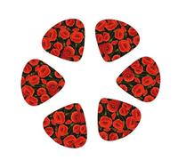 3 Different Thickness poppy flowers Print Guitar Picks for Acoustic Guitar,Electric Guitar,12-pack