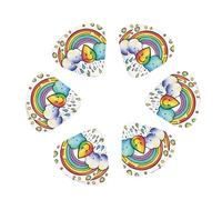 3 Different Thickness Rainbow Clouds Raindrop 1 Print Guitar Picks for Acoustic Guitar,Electric Guitar,12-pack