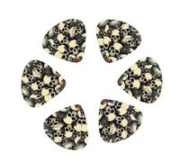 3 Different Thickness Skull Skeleton Print Guitar Picks for Electric Guitar,Acoustic Guitar,12-pack