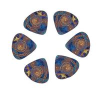 3 Different Thickness Starry Sky Mandala Print Guitar Picks for Acoustic Guitar,Electric Guitar,12-pack