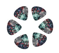 3 Different Thickness Statue of Liberty Flag Print Guitar Picks for Acoustic Guitar,Electric Guitar,12-pack