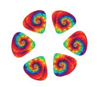 3 Different Thickness Tie Dye Hippies Print Guitar Picks for Electric Guitar,Acoustic Guitar,12-pack
