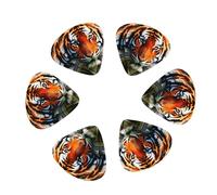 3 Different Thickness Tiger Stripes Orange Pattern Print Guitar Picks for Acoustic Guitar,Electric Guitar,12-pack
