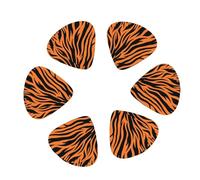 3 Different Thickness Tiger Stripes Orange Pattern Print Guitar Picks for Acoustic Guitar,Electric Guitar,12-pack
