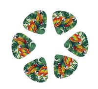 3 Different Thickness Tropical Flower Leaf Parrot Print Guitar Picks for Electric Guitar,Acoustic Guitar,12-pack