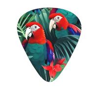3 Different Thickness Tropical Flower Parrot Print Guitar Pick Plectrums For Bass Ukulele Acoustic Guitars