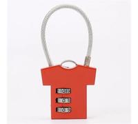 3 Digit Aluminum Alloy Password Lock Steel Wire Security Lock Suitcase Luggage Coded Lock Cupboard Cabinet Locker Padlock 1Pcs(Red)