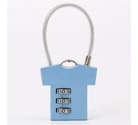 3 Digit Aluminum Alloy Password Lock Steel Wire Security Lock Suitcase Luggage Coded Lock Cupboard Cabinet Locker Padlock 1Pcs(Blue)