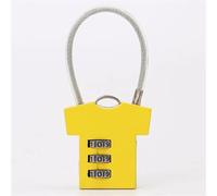 3 Digit Aluminum Alloy Password Lock Steel Wire Security Lock Suitcase Luggage Coded Lock Cupboard Cabinet Locker Padlock 1Pcs(Yellow)
