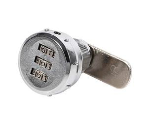 3 Digit Code Combination Cam Lock, Silver Zinc Alloy Cabinet Security Password Coded Lock(0.5~9mm Iron Sheet Cabinet)