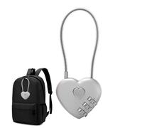3 Digit Code Padlock Heart Combination Padlock Combination Password Padlock - Love Shape Design Security Protection Tool for Suitcases, M