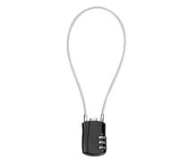 3 Digit Combination Bike Lock Cable, Small Chain and Padlock, Safety Chain Lock with 51 cm Steel Long Cable Bold, As a Flexible Wire Padlock for Luggage Suitcase, Toolbox, 3 mm Diameter, Black