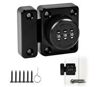 3 Digit Combination Door Latch Latch Locks with Small Combination Door Latch for Interior Sliding Doors Cabinet, Black