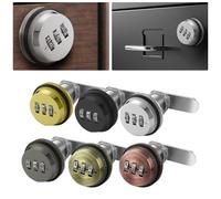3-Digit Combination Lock Box, Zinc Alloy Security Cabinet Lock for Caravans Motorhomes Boats Toolboxes, Black/Silver/Gold/Red Bronze
