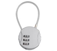 3 Digit Combination Padlock with Steel Wire, Heavy Duty Outdoor Lock for Gym Locker, Travel Luggage, Security with Password Reset Function (Silver)