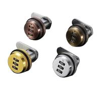 3 Digit Combination Password boxLock 20-30mm Smart Cam Code Lock Zinc Alloy for Mailbox Cinet Door File cinets Wardrobe 1Pcs(Red Bronze 30mm)