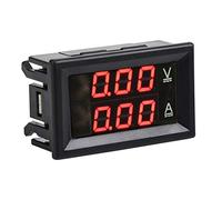 3 Digit DC 0-100V 50A/100A Voltmeter Ammeter Gauge Dual LED Digital Voltage Current Panel Meter Volt Tester Meter Amp Detector(Red & Red-10A)