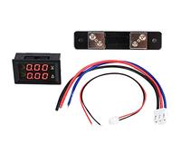 3 Digit DC 0 100V 50A 10A Voltmeter Ammeter Gauge Dual LED Panel Meter Digital Display for Automotive Marine Solar Power Systems Plastic Blue Red 48mm x 29mm x 26mm (Font backlight red and blue 50A)