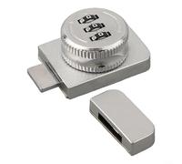 3 Digit Keyless Combination Lock with Password Display and Zinc Alloy Build for Cabinet Doors, Lockers, and Sliding Doors (Silver)