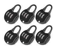 3-Digit Metal Combination Padlocks, Portable Security Locks for Backpacks, Suitcases, Stationery, Zippers, Travel Baggage, Outdoor Colorful Design, Black
