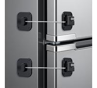 3-Digit Password Fridge Lock - Airydar 2 Pack Child Proof Lock for Refrigerator, Freezer & Cabinets | No Keys, No Drill, No Tools | Toddler Safety Lock for Drawers, Ovens & Appliances (White)