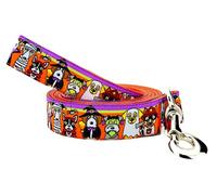 3 Dirty Dawgz Adjustable 1" Halloween Devil Mummy Vampire Witch Dracula Frankenstein Dog Collars for Medium Large and X-Large Dogs 1" Wide (Leash (1" W, 5-1/2' L))