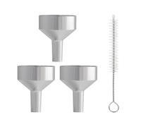 3 Dispensing Funnels and 1 Spiral Cleaning Brush, Dispensing Tool, Mini Metal Funnel for Transferring Liquids, Cosmetics, Essential Oils, Perfumes