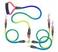 3 Dog Leash No Tangle Heavy Duty Detachable 360° Swivel Device Multiple Dog Leash with Padded Handle for Two/Three Pets (20-150 Lbs)