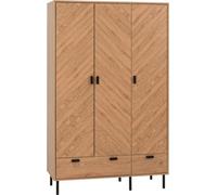 Seconique Leon 3 Door 2 Drawer Wardrobe Medium Oak Effect