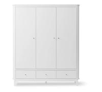 3-Door Birch Wardrobe 204 x 168 cm White one size