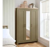 3 Door Mirror Wardrobe Olive Green Oak Birlea Highgate Farmhouse Shabby Chic