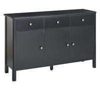 Beliani 3 Door Sideboard OLATE Black, Black