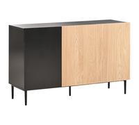 3 Door Sideboard BLYTHE Natural Ash Wood Black
