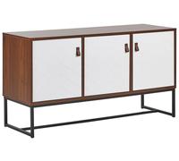 3 Door Sideboard Dark Wood with White NUEVA