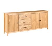 3 Door Sideboard LEONORA Pine Wood Light Brown