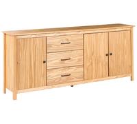 3 Door Sideboard LEONORA Pine Wood Light Brown