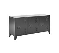 3 Door Steel Sideboard Black CARDIFF